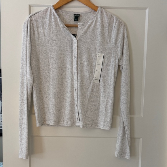 wild fable Sweaters - NWT! Wild Fable Light Gray Button-Down Pointelle Cardigan